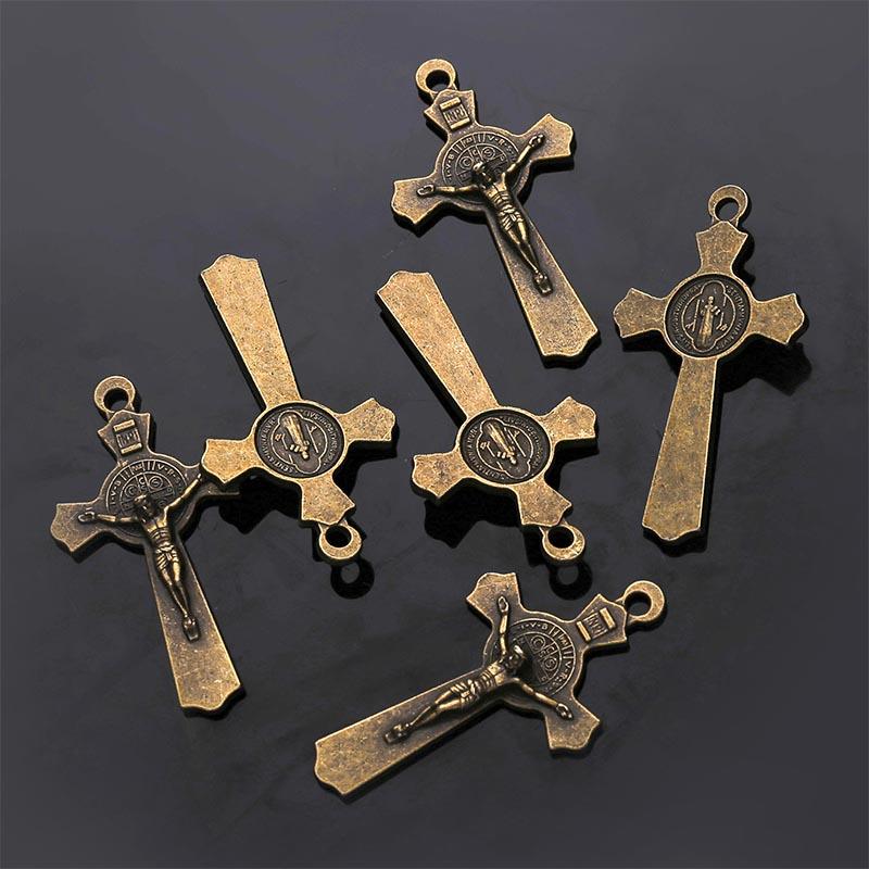 

10pcs/Catholic Rosary Vintage Bronze Connector Necklace Bracelet Connector, Many Jesus Christ Statue Necklace Bracelet Triangle