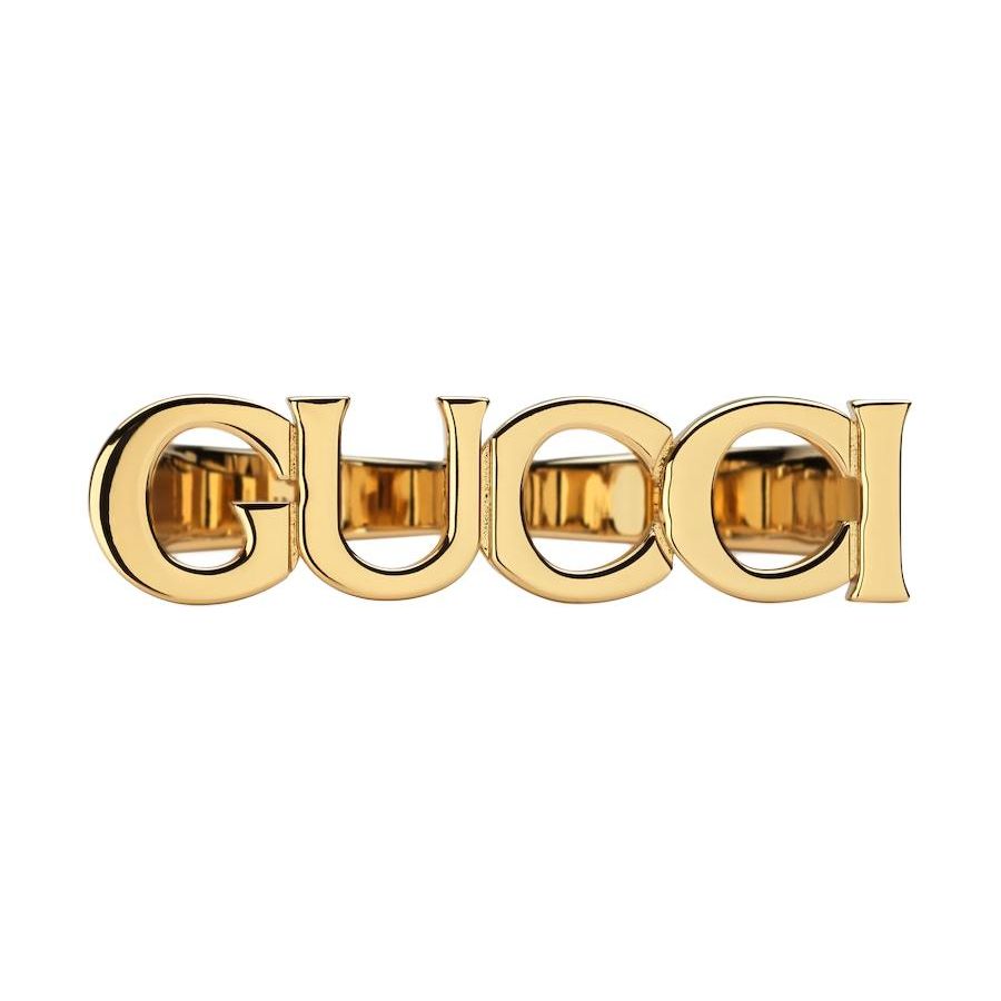Gucci Hollow Letter Shaped Multi-Ring Glossy Ring Women rings Gold 789202I46008005 M