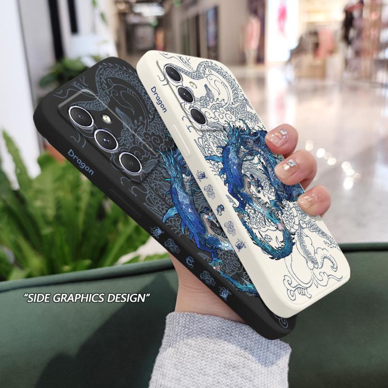 Θήκη Κινητού Μπλε Δράκος Για Samsung Galaxy A56 A36 A26 A55 A35 A25 A15 A05 A05S A54 A34 A24 A14 A04 A04S A04E 4G 5G Κάλυμμα