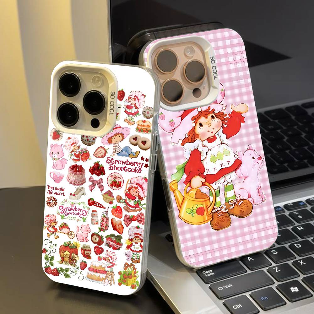 Strawberry Sh-SHortcakeS phone case for iPhone 17 17Air 16 15 14 13 12 11 Pro Max Plus Colorful Silver