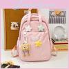 Girls And Boys Durable Travel Backpack With Solid Color And Letter Print Design