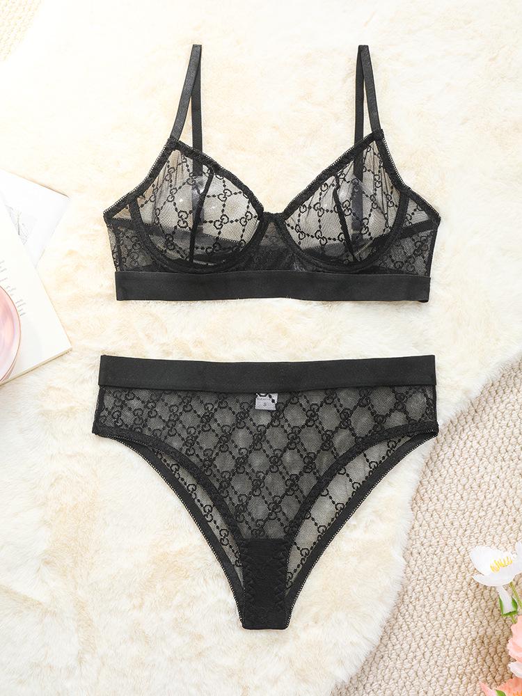 Set Lenjerie Sexy European & American Camișol cu Model Diamant din Plasă