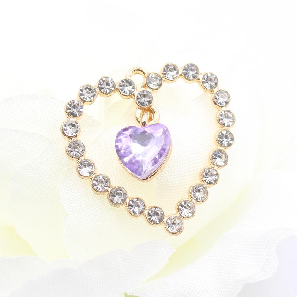 Fashion 5-piece 25 * 25mm heart-shaped alloy pendant accessories DIY clothing hair accessories necklace bracelet pendant