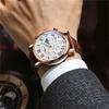 CHENXI 973 Men's Wristwatch Multi-functional Business Watch Moon Phase Date Waterproof Rome Dial Leather Quartz Watches for Man