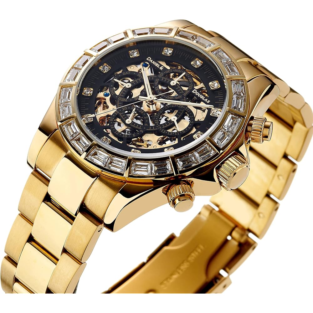 Daniel & Douglas DD8802DG-BK4 Automatic Mechanical Watch Gold Black Men's