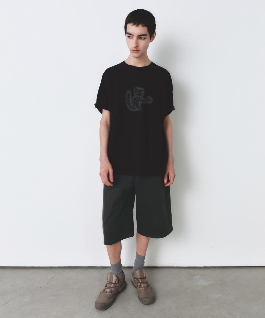 INSILENCE Cotton Twill Bermuda Pants Charcoal