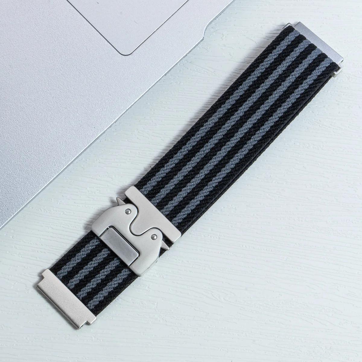 

22mm Nylon Braided Elastic Band for Huawei Watch GT4 5 Pro 46mm Sport Strap for HUAWEI GT5 Amazfit Balance GTR 4/3 47mm Bracelet for Huawei GT5 46mm чёрный