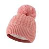 3Pcs/Set Kids Hat Scarf Gloves Set Rainbow Twist Texture Plush Ball Decor Knitting Hat