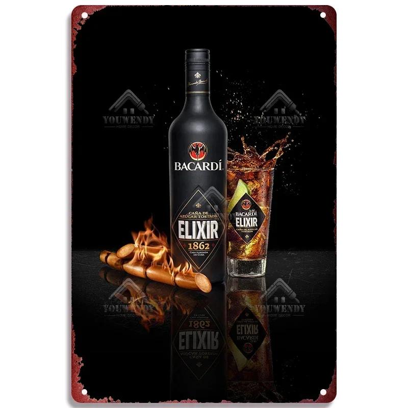 Retro Bacardi Metal Sign, Tin Sign, Rum Brand Plaque, Vintage Plates, Wall Decor, Poster, Bar, Man Cave, Shabby Chic Decorati