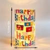 Print new HAPPY replaceable pattern luminous ornament candle 7.5 electronic candle