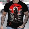 3D Printed Japan Samurai Pattern T-shirts Summer O-Neck Short Sleeve Loose Fashion Personality Street T-shirts