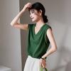 Simple Commuting V-Neck Sleeveless Vest T-Shirt for Women