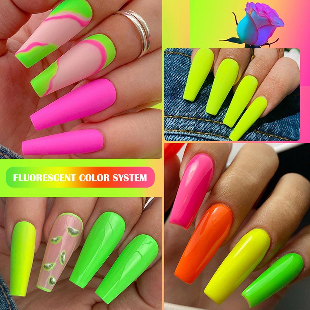 Nail Art Luminous Glue Fluorescent Color Nail Polish Glue Phototherapy Glue Set Popular Candy Color Nail Art Shop Special