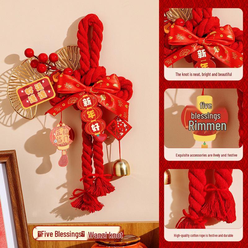 

Декор Весеннего фестиваля 2025 года Змеи: Узел Ванцзы и подвеска-благословение для нового дома, гостиной