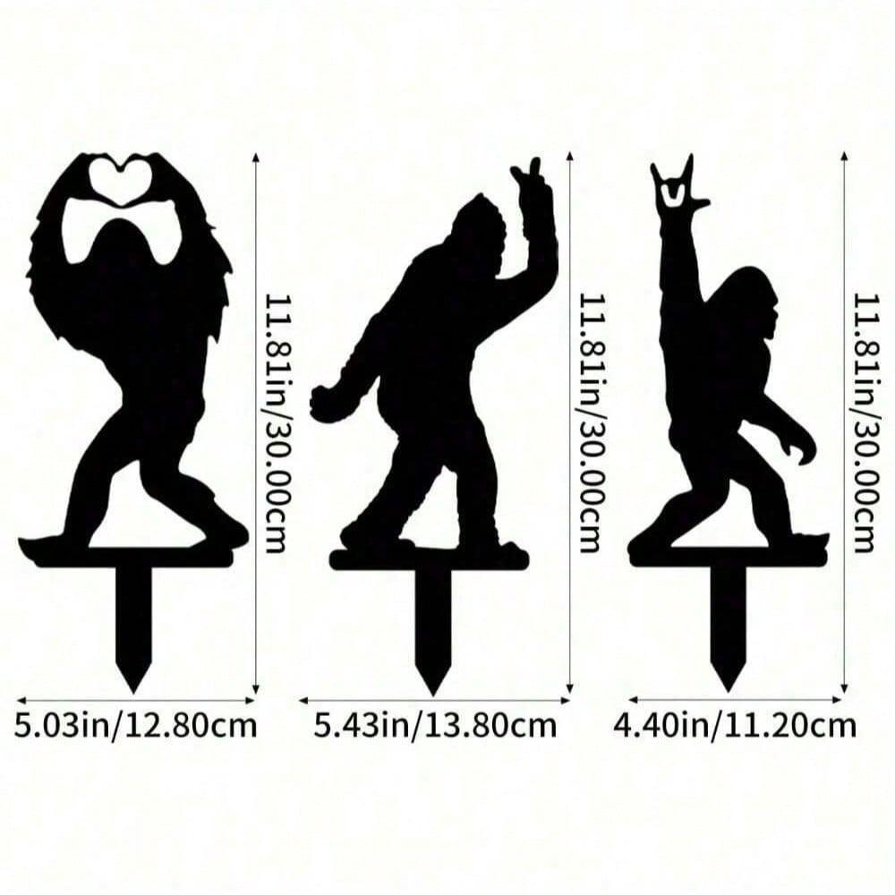 Metal Garden Stake Bigfoot Ornament Outdoor Decor Patriotic Yard Art Modern Home Accent