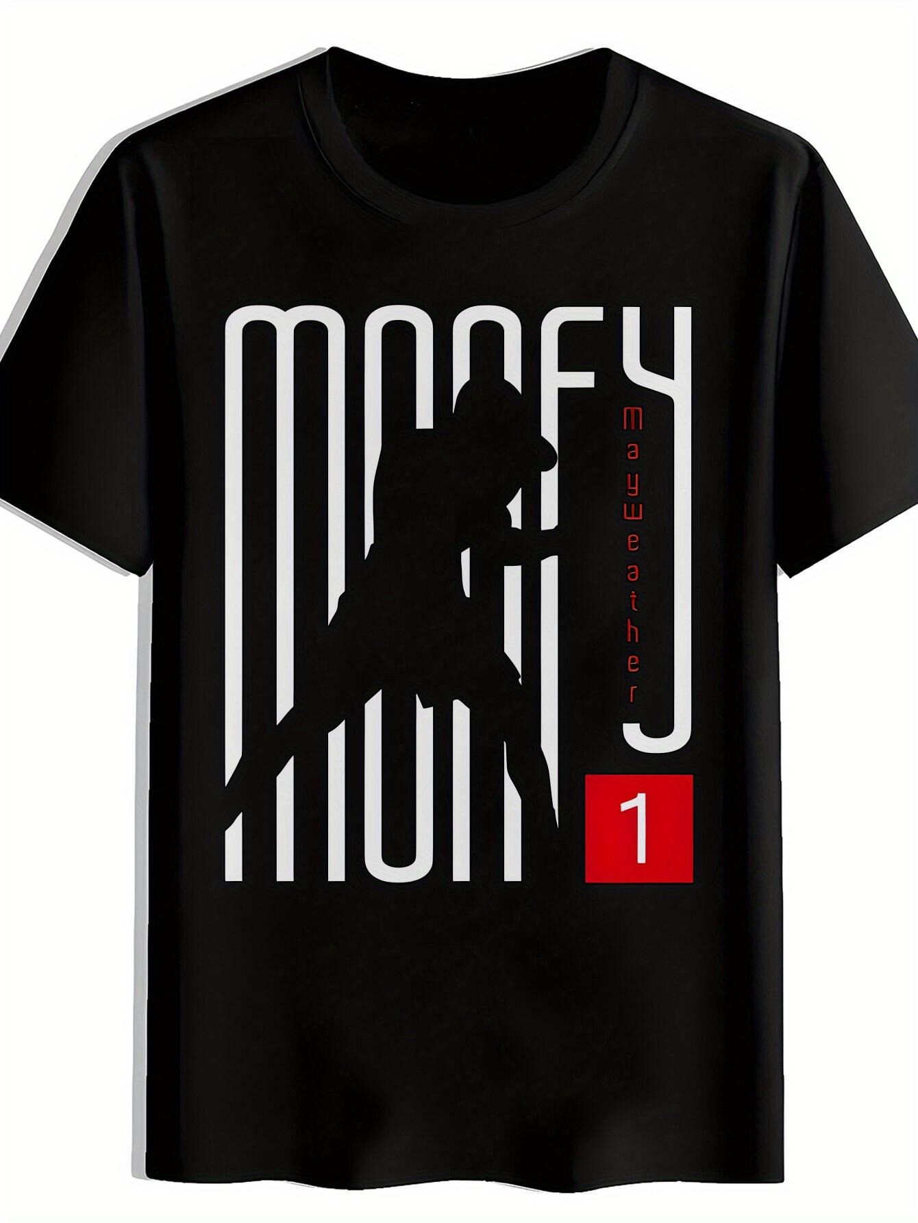 T-shirt Black Mayweather Graphic - MOOSEY Silhouette Design M
