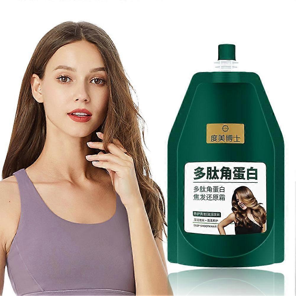 Krém na obnovu vlasů Peptid Keratin Zlepšuje suché drsné hladké vlasy