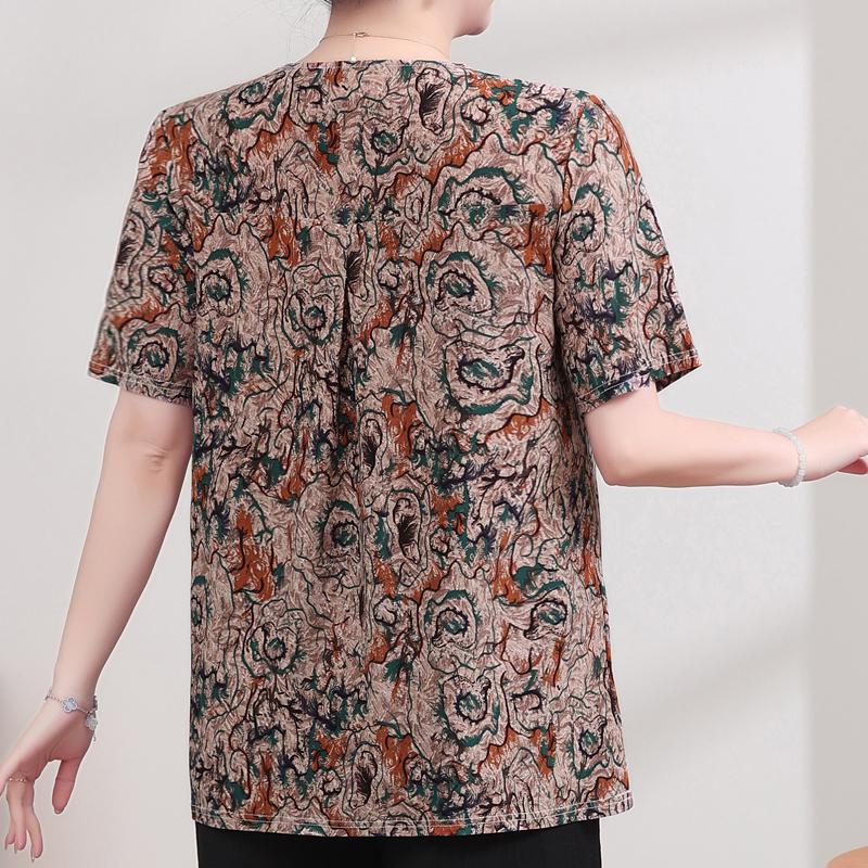 Plus Size Elegant Women's Blouses Summer Oversize Tops Woman Casual Short Sleeve Shirts