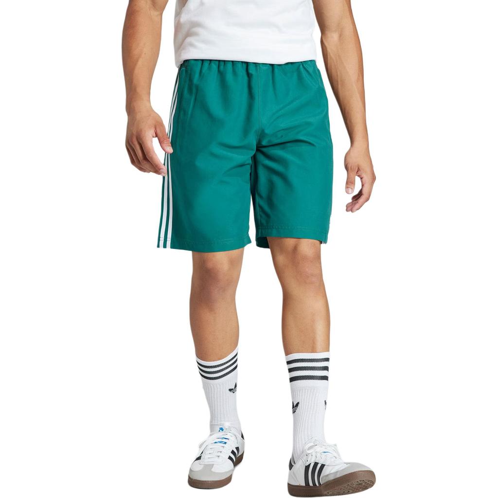 adidas Originals Trefoil Oversized Shorts With Three Stripes Color Block Men Shorts Forest-Green IW3644