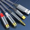3 in 1 Auditory Cable USB TypeC with 3.5mm to 2RCA Femele Adapter Enhances Sound Experience in Car and Theaters