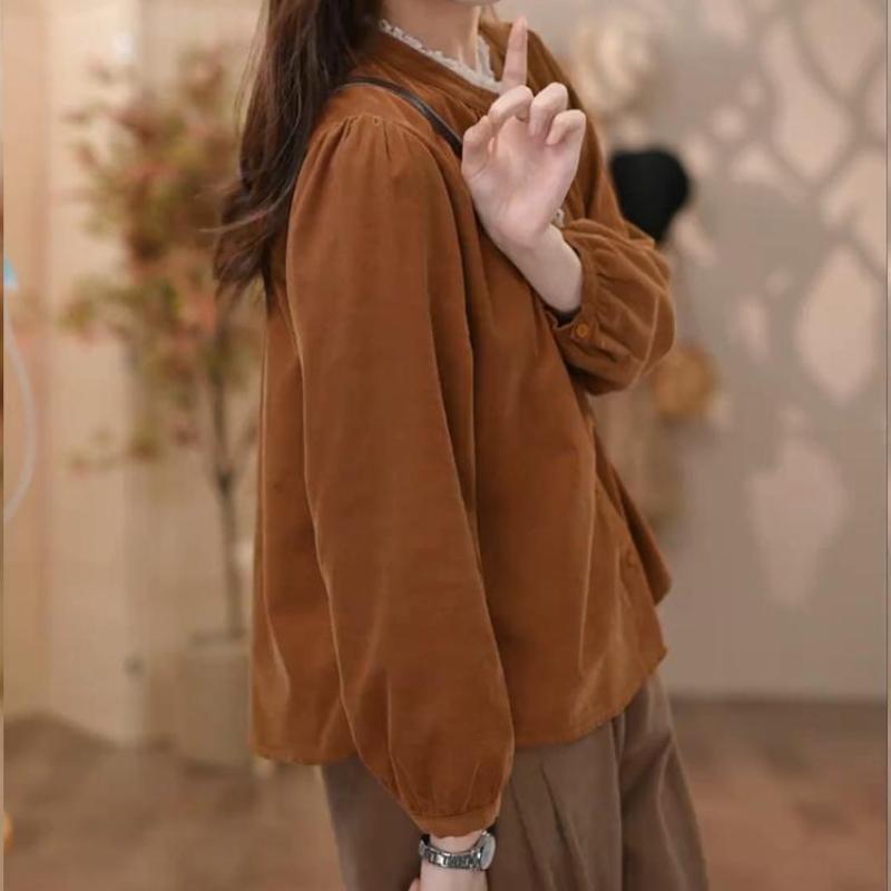 Plus Size Women's Top Coat for Autumn and Winter High-End Style Tummy-Hiding Slimming Shirt Jacket