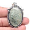 Pendant Prehnite Gemstone Handicraft Valentine'Day Gift Silver Jewelry 2"
