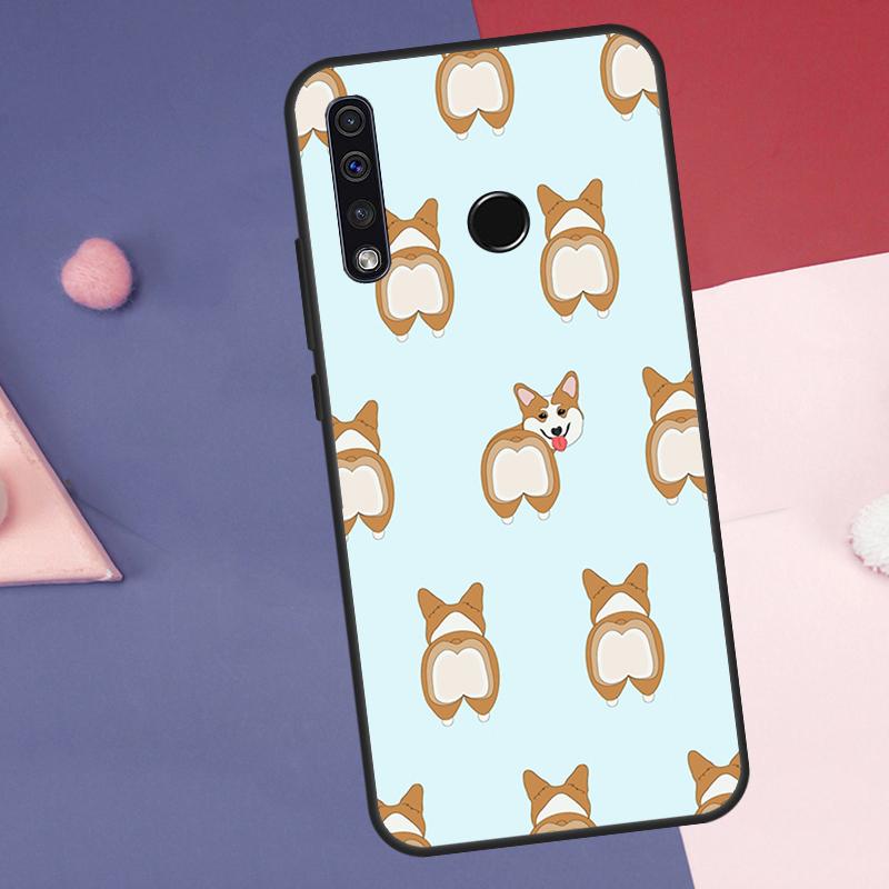 Cartoon Corgi Dog Case For Huawei Nova Y60 Y90 Y70 Y61 Y91 Y72 Y73 12s 12i 11i 8i 9 10 SE P30 P40 Lite P60 Pro