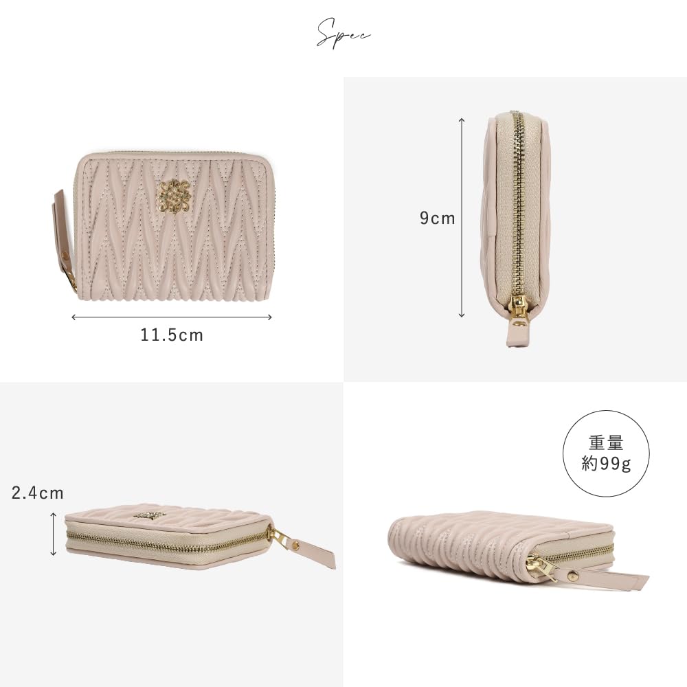 LASIEM Genuine Leather with Wide Bill Mini Small Folding No Classic Rose (Lasiemu) [Custom-made Compartment] Women's Wallet, Wallet, Gift, Wallet,