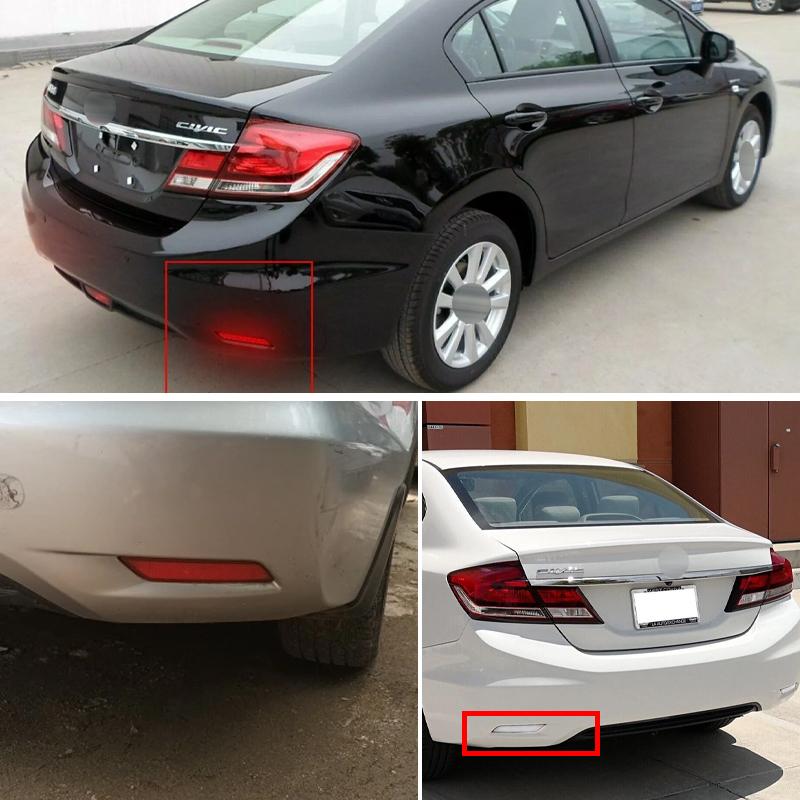 2PCS For Honda Civic Sedan 2013 2014 2015 Rear Bumper Reflector Tail Stop Brake Car Light housing without bulb