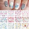 Nail Art Sticker, Spring And Summer Flower And Grass Series, Zou Ju Flower Watermark Nail Sticker