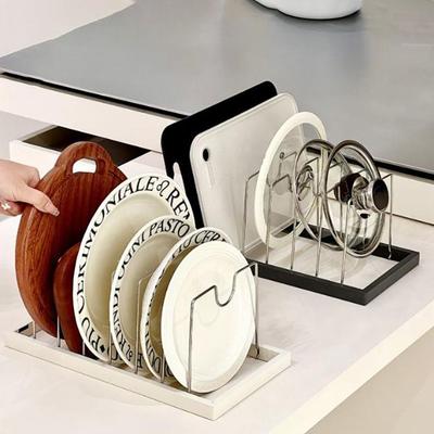 Stainless Steel Dish Drying Rack Adjustable Pot Lid Storage Rack  Tableware Storage