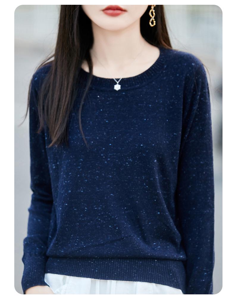 Spring & Autumn New Women's Korean Style Cloud Yarn Knitwear Round Neck Loose Pullover Sweater