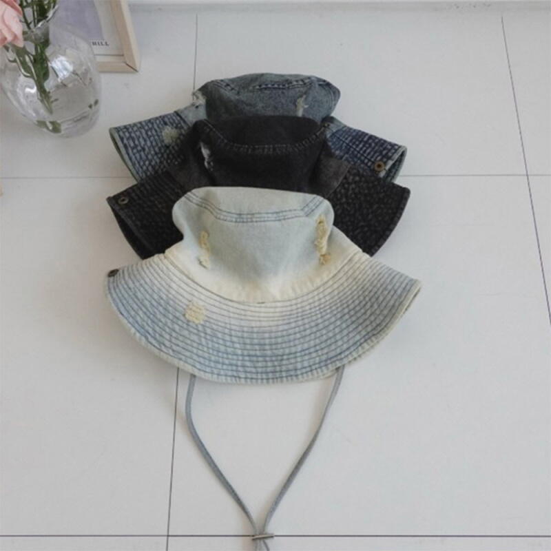 Унисекс Джинсовая панама с отстрочкой, стираная Young people