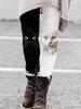 Women's High Waist Yoga Leggings Slim Fit Streetwear Cat Digital Print Stretch Fitness Workout Pants
