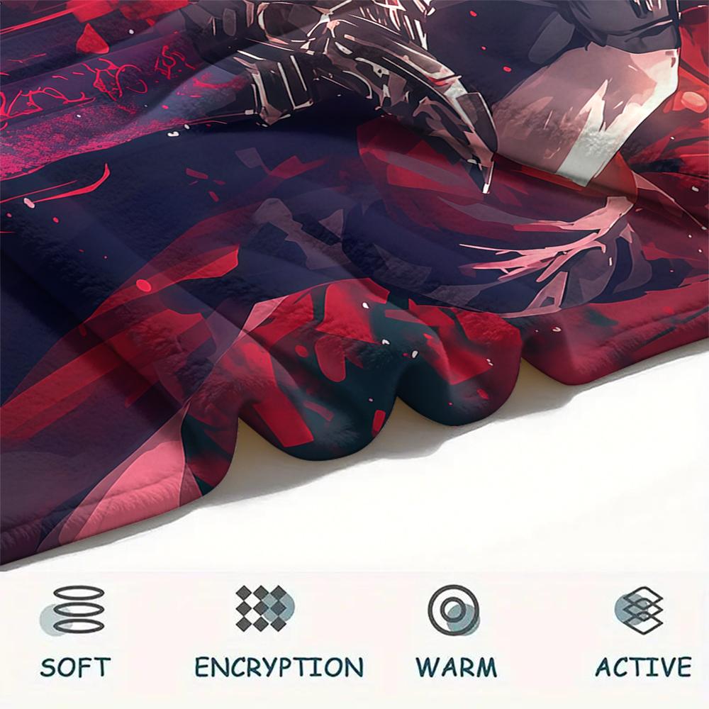 1PC Devil May Cry Print Flannel Blanket, High Quality All Seasons, Home Decor, Warmth and Comfort, Perfect for Christmas Gifts