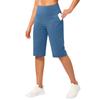 Capris de Yoga de Cintura Alta para Mujer con Bolsillo Bermudas Deportivos Elásticos para Fitness Running Gimnasio Entrenamiento Deportes