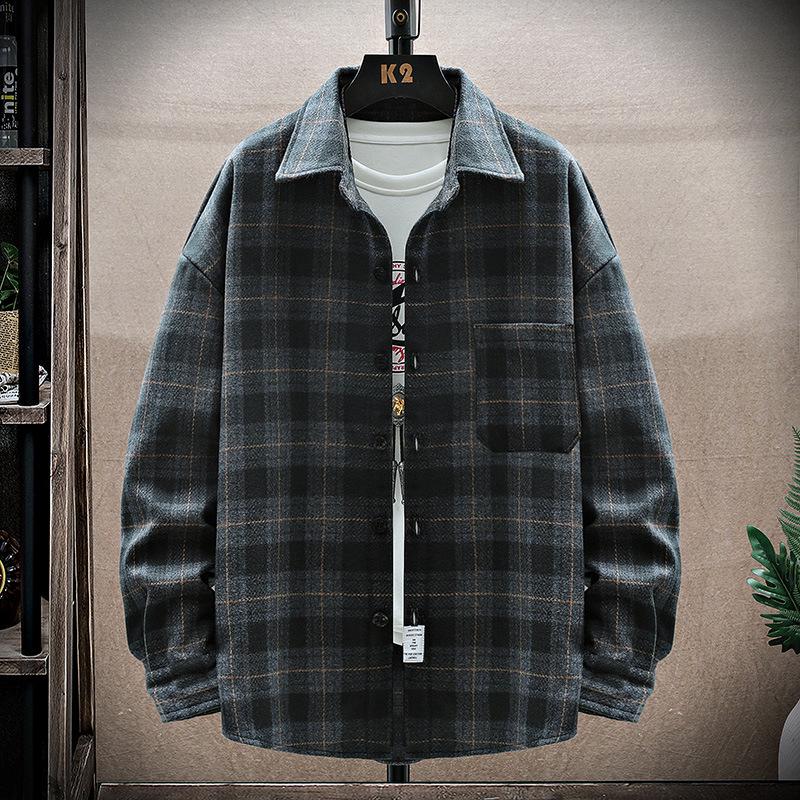 Trendy Plus Size Men's Casual Jacket - Loose Fit Spring/Autumn Versatile Workwear Top