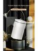 Ivory White Roman Pattern Trash Can with Silent Slow-Close Foot Pedal and Lid