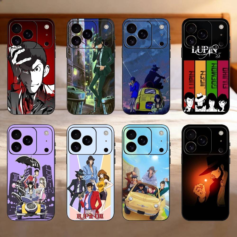 Classic Anime L-Lupin The Third Phone Case Silicone black Soft For IPhone 17,16,15,14,13,12,11,SE,Plus Pro Max