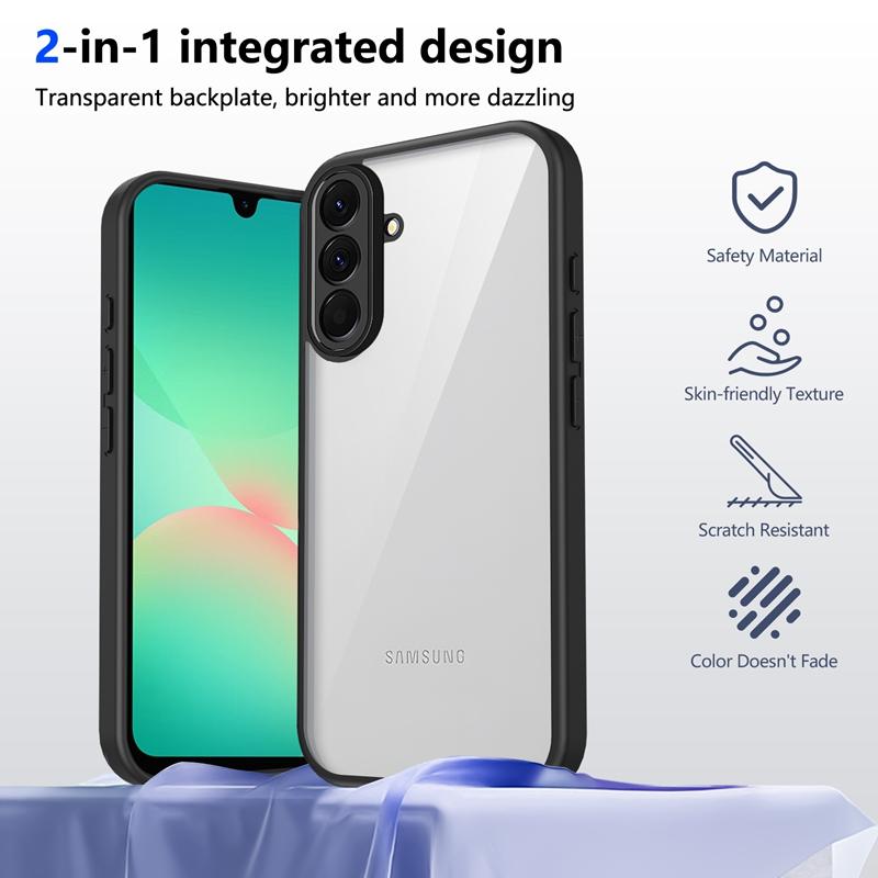 Transparent Silicone Case For Samsung Galaxy F56 F16 F06 F55 F15 F05 F54 F34 F04 F23 PC Back TPU Bumper Shockproof Phone Cover