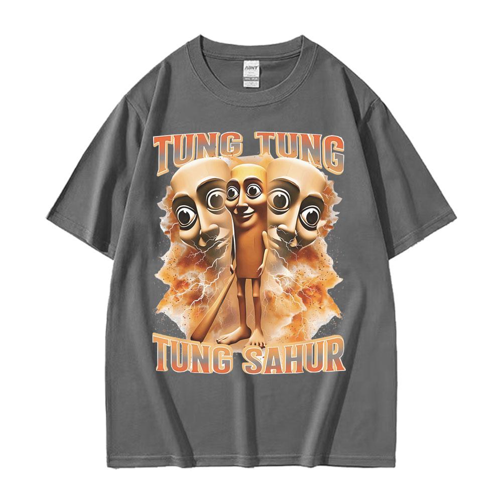 Tung Tung Tung Sahur Funny Baseball Bat Meme T Shirt Unisex Vintage Humor Short Sleeve Tshirts Unisex Oversized Pure Cotton Tshirt