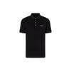 Solid Color Letter Print Straight Fit Casual Short Sleeve Polo Shirt Men Tops Black 8NZF80-Z8H4Z-1200