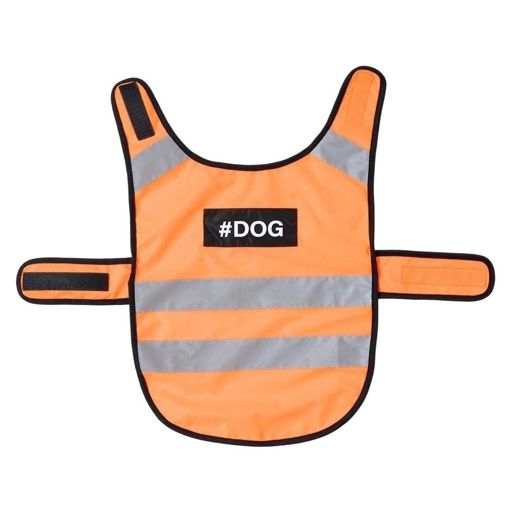 Bright Orange Puppy Visibility Jacket Adjustable Pet Fluorescent Clothes  for Walking Night