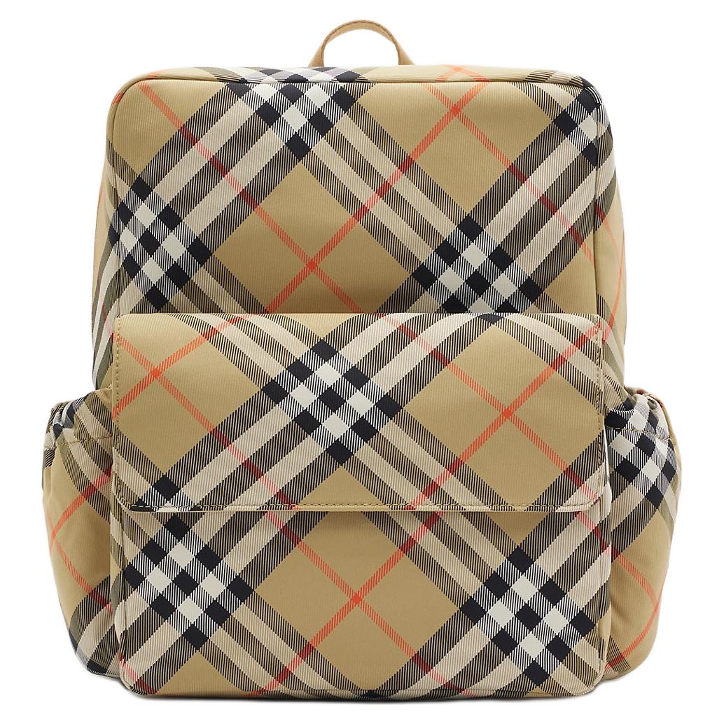 

Burberry Check Canvas Backpack Beige Multiple Pockets Casual Daily Travel Commute 80898461 Basic Set (Bag+Dust Bag)