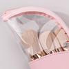 Makeup Brush Case Makeup Brush Holder Travel Waterproof Cosmetic Bag Stand-Up Foldable Makeup Cup With Zipper