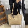 New silk scarf solid color fashionable large capacity casual retro simple commuting shoulder tote handbag women