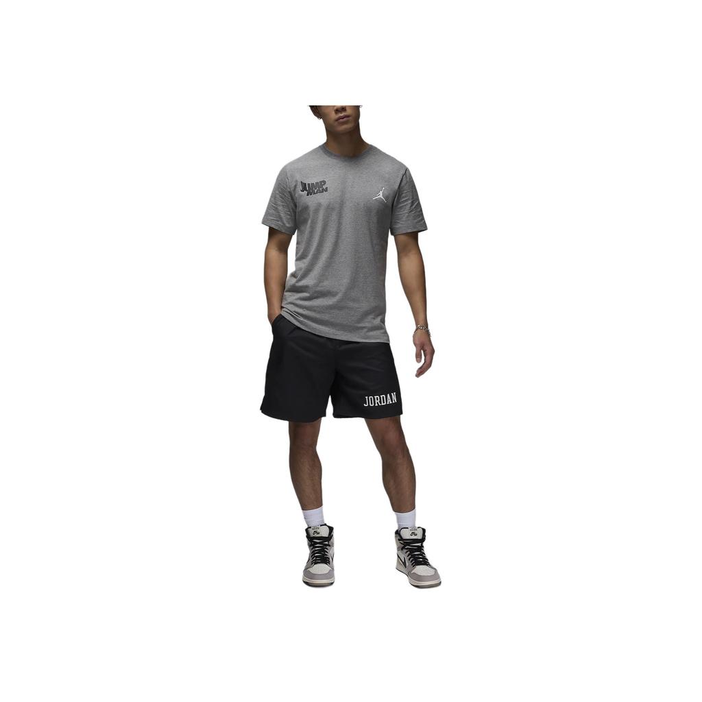 Jordan Letter Logo Round Neck Casual Pullover Short Sleeve T-Shirt Men T-Shirts Carbon-Stone FN6030-091