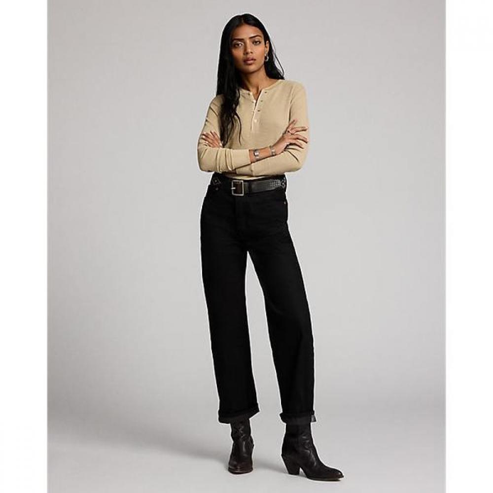 Double Rl High Boyfit Black Selvedge Jeans Wmrrdnmn0920040001