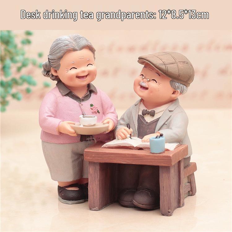  Ornamente cuplu în vârstă în stil Zakka japonez - Decor creativ pentru casă și cadouri de nuntă