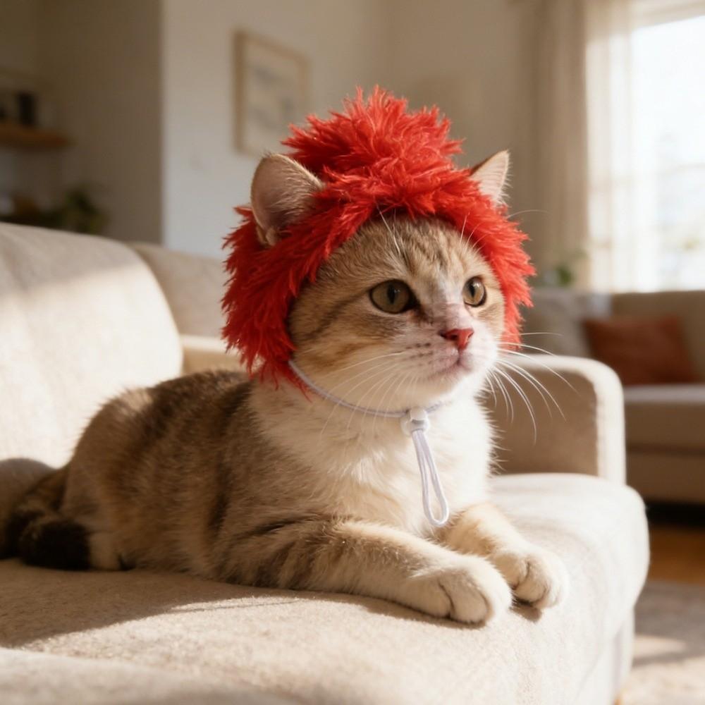 Decorative Cat Wig Funny Pet Costume Decorative Accessory Dog Wig  Daily Styling